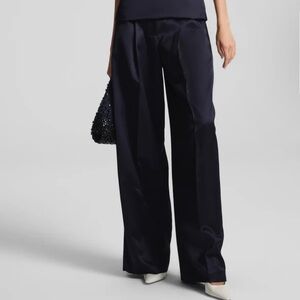 NWT  A.L.C.  Ryder  Satin Wide Leg  deep navy  size 0